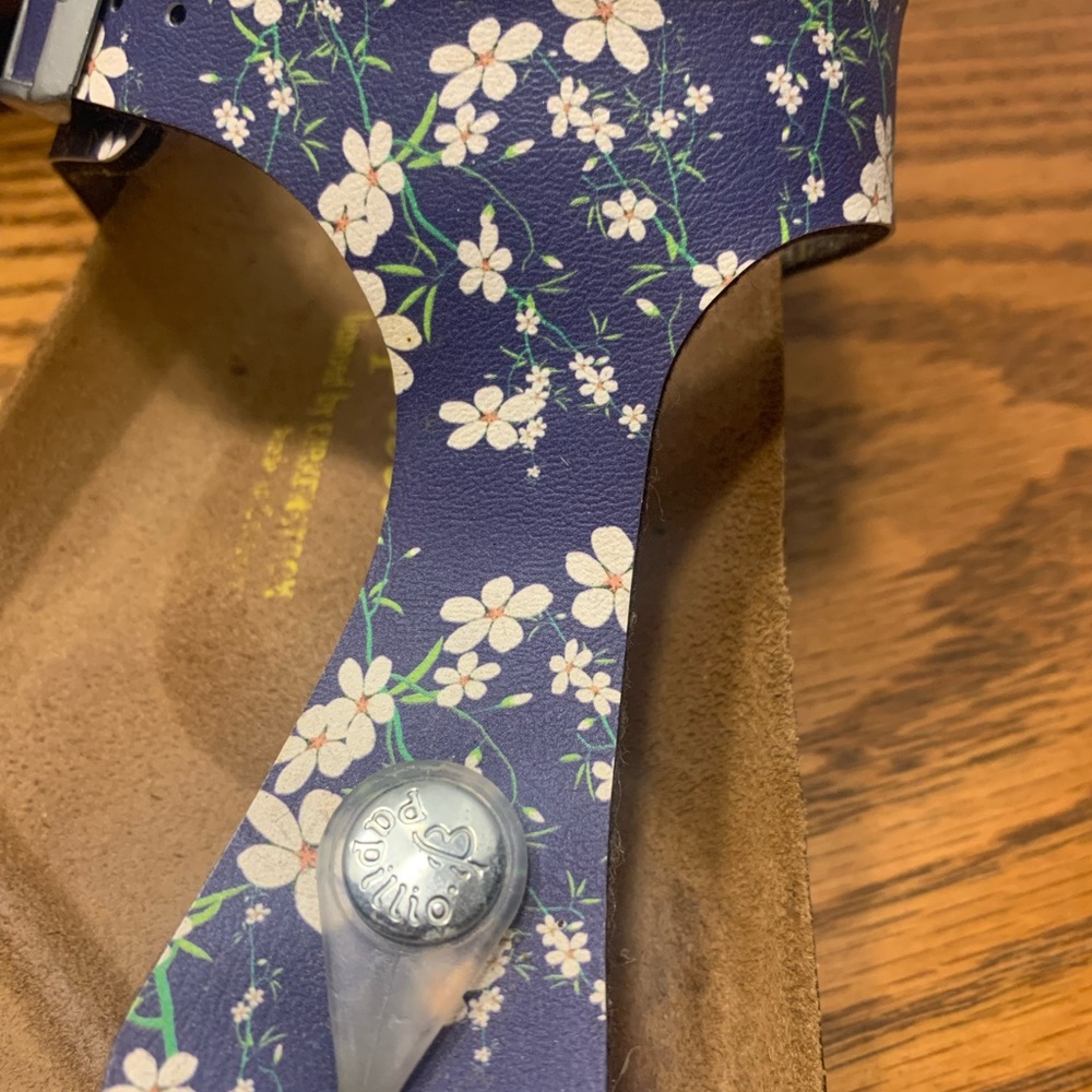 Papillio by Birkenstock Navy Floral Sandals Size 6L 4M Great comfort shoes - Picture 8 of 10